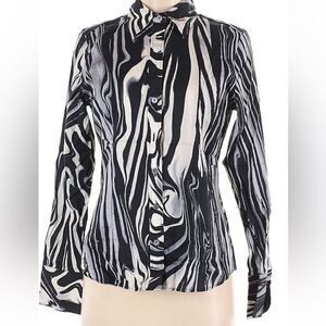 NWT Ladies Paperwhite Black/White Blouse size 12
